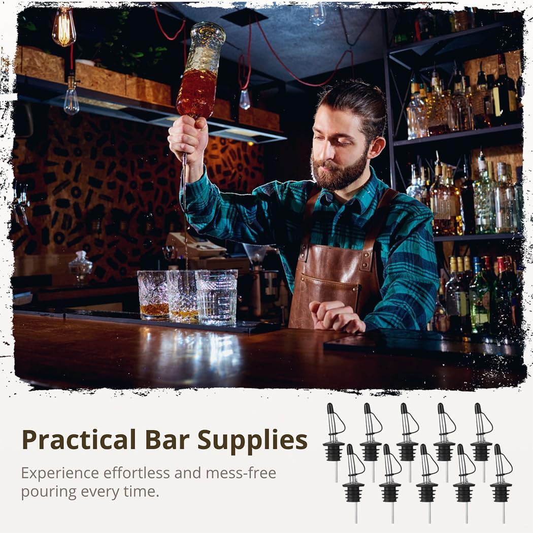 Stainless Steel Liquor Pour Spouts, 120 Pcs Bottle Pourers Accompanied By Dust Caps, Wine Pourer, Leak-Proof Dispenser For Water Oil Beer Vinegar