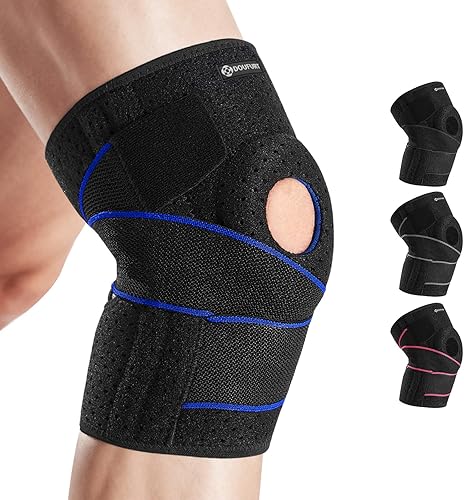 DOUFURT Knee Brace for Women & Men Meniscus Tear, Plus Size Knee Braces for Knee Pain Relief, Arthritis, Compression Knee Support Side Stabilizers
