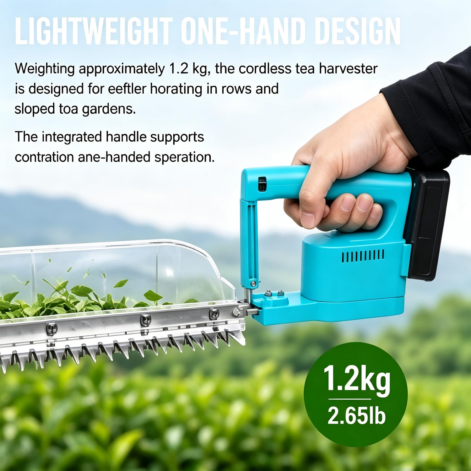 nożyce do żywopłotu 800 W, długość cięcia 30 cm, z 2 bateriami, przenośna bezprzewodowa maszyna do cięcia żywopłotów do zbierania herbaty, do ogrodnictwa, przycinania, zbierania liści