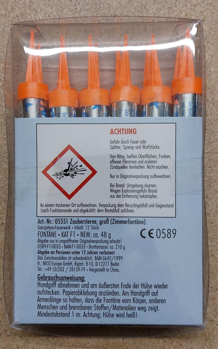 48 Stück Eisfontänen - Zaubersterne 50sec Feuerwerk