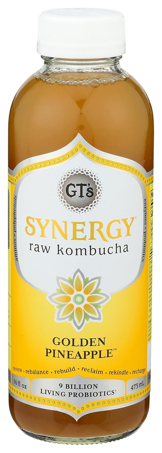 GTs Living Foods Organic Golden Pineapple Kombucha, 16 FZ