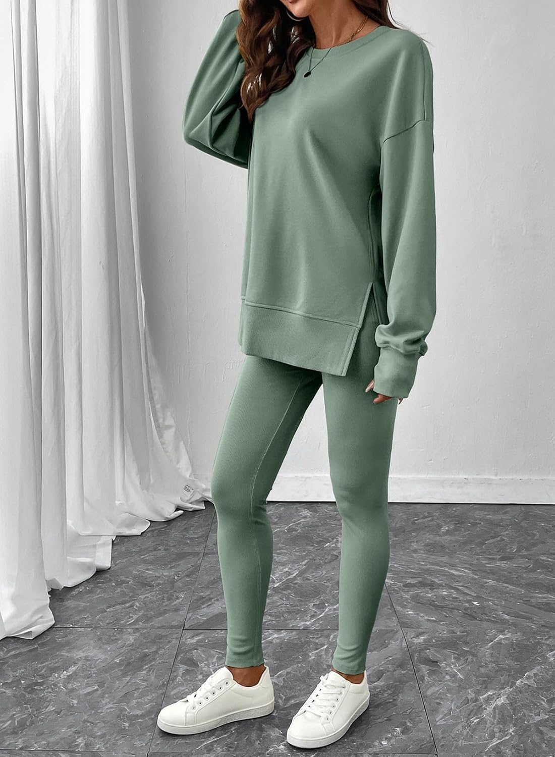 SHEWIN Women Two Piece Sets Fall Lounge Outfits Spring Tracksuit Sweatsuit - Image 3