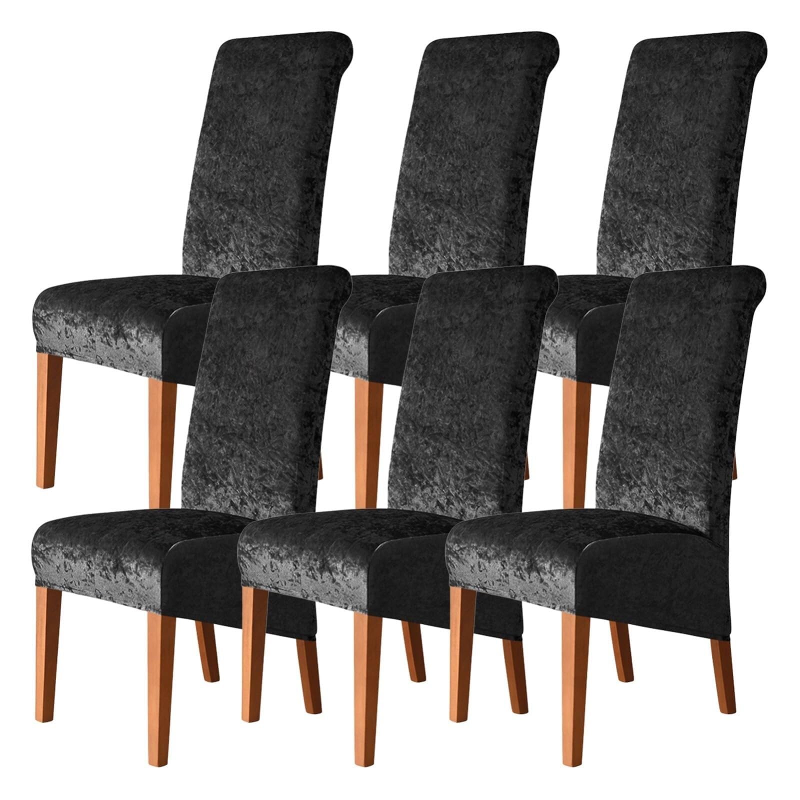 NMVAWIPT Dining Chair Covers, Stretch High-Back Room, Universal Fit Slipcovers With Elastic Bottom, For Restaurant Living Banquet(1#,6Pcs)