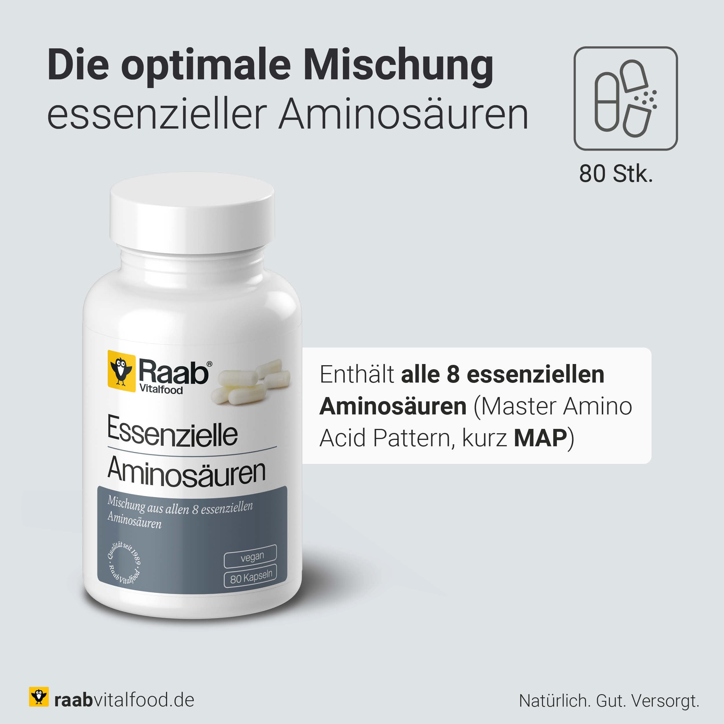 Essenzielle Aminosäuren Kapseln 80 à 600 mg 1 x 48 g