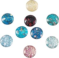 Vista 28 de Craftdady Cabujones de cristal impresos con piel de animal, 0.472 in, media redonda, parte trasera plana, cabujones de cúpula de cristal