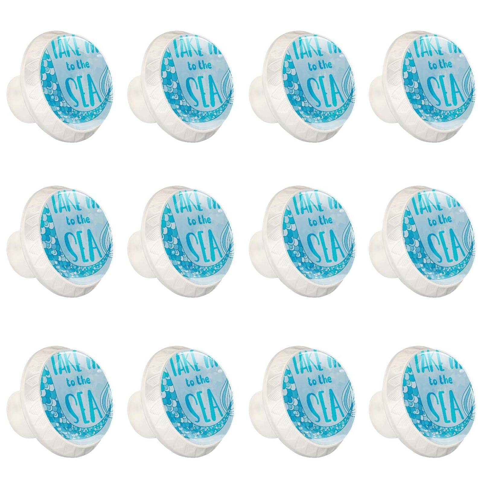 Boutons armoire placard sirène pour remplacer des poignées ternes par un bleu mer vif