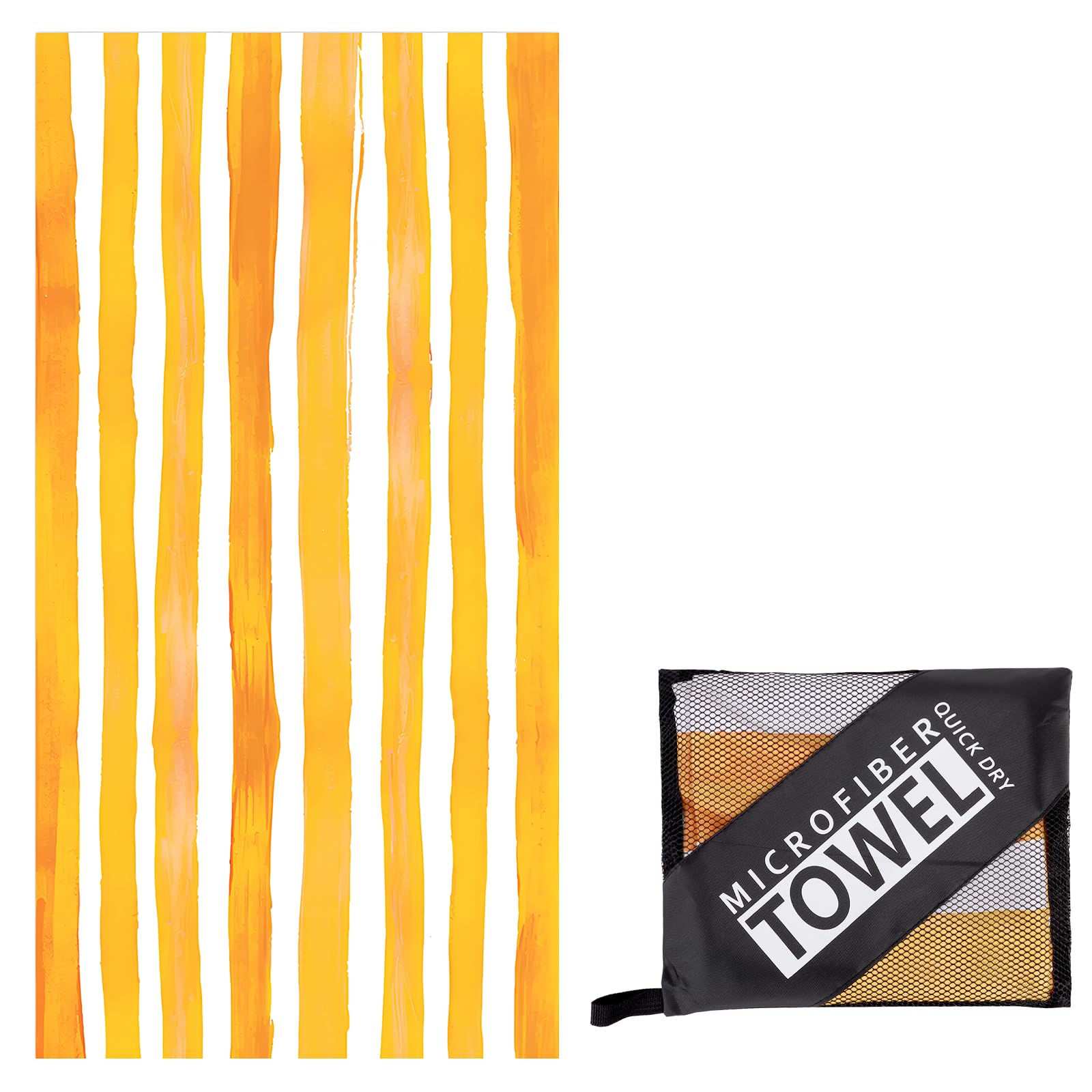 Beach Towels for Adults Large Size, Microfibre Beach Towel, Sand Free Quick Dry Towel, Lightweight Beach Towel with Bag for Swimming Holiday Pool (Yellow)