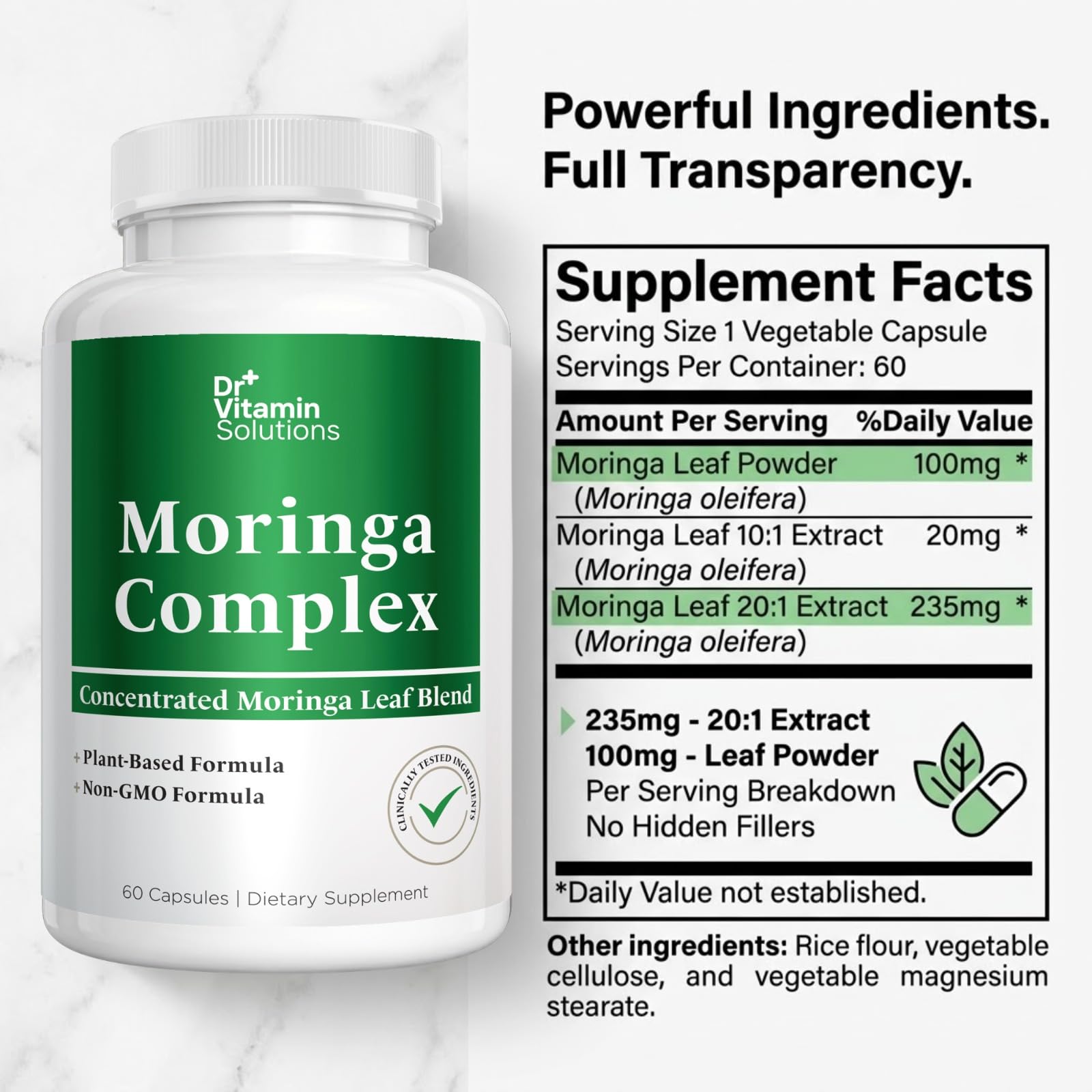 Moringa Oleifera 3-in-1 Leaf Extract for Energy and Immune Support — Amazon image 3