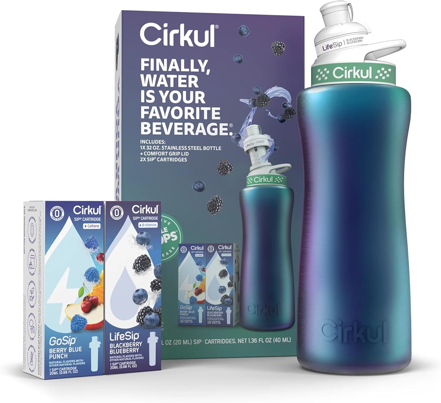 Generic Cirkull 32oz Blue Stainless Steel Starter Kit with