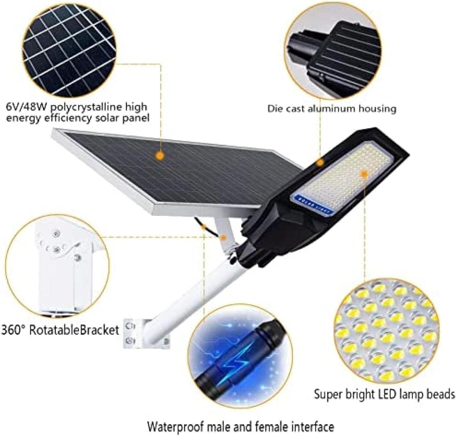 Zewnętrzna lampa solarna do użytku na zewnątrz, solarne światła powodziowe LED na zewnątrz, solarna lampa uliczna od zmierzchu do świtu, lampa solarna z pilotem zdalnego sterowania, na parking, Pathwa