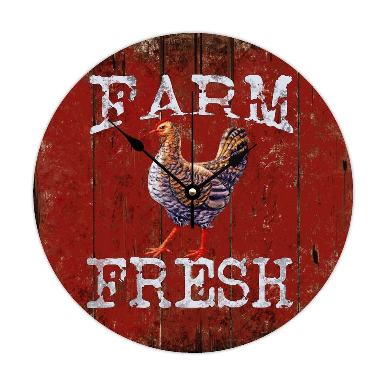 Horloge murale en bois coq rétro pour une cuisine chaleureuse