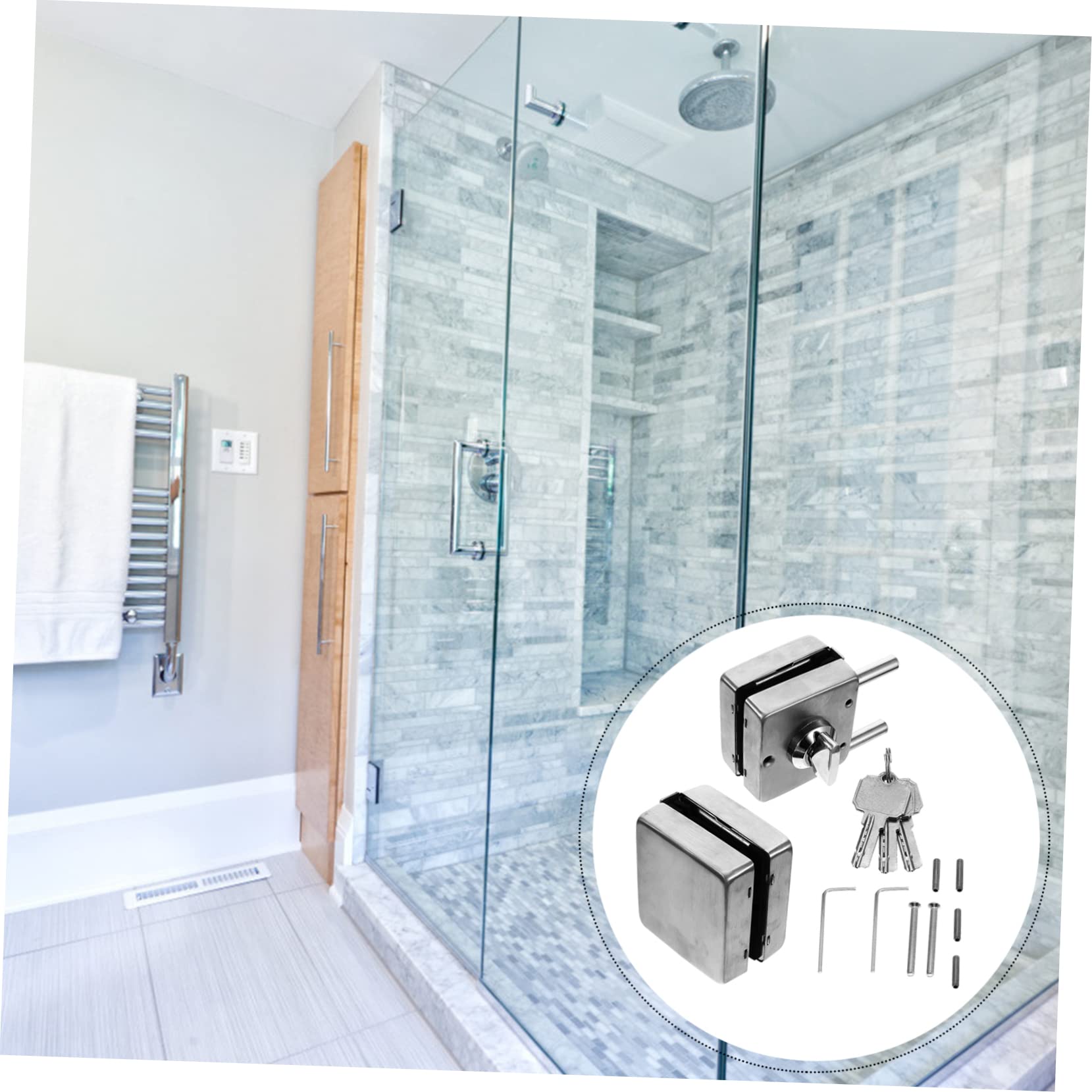 Loquet De Porte En Verre En Acier Inoxydable Requis Moraillon De Serrure De Porte Double Finition Brossée