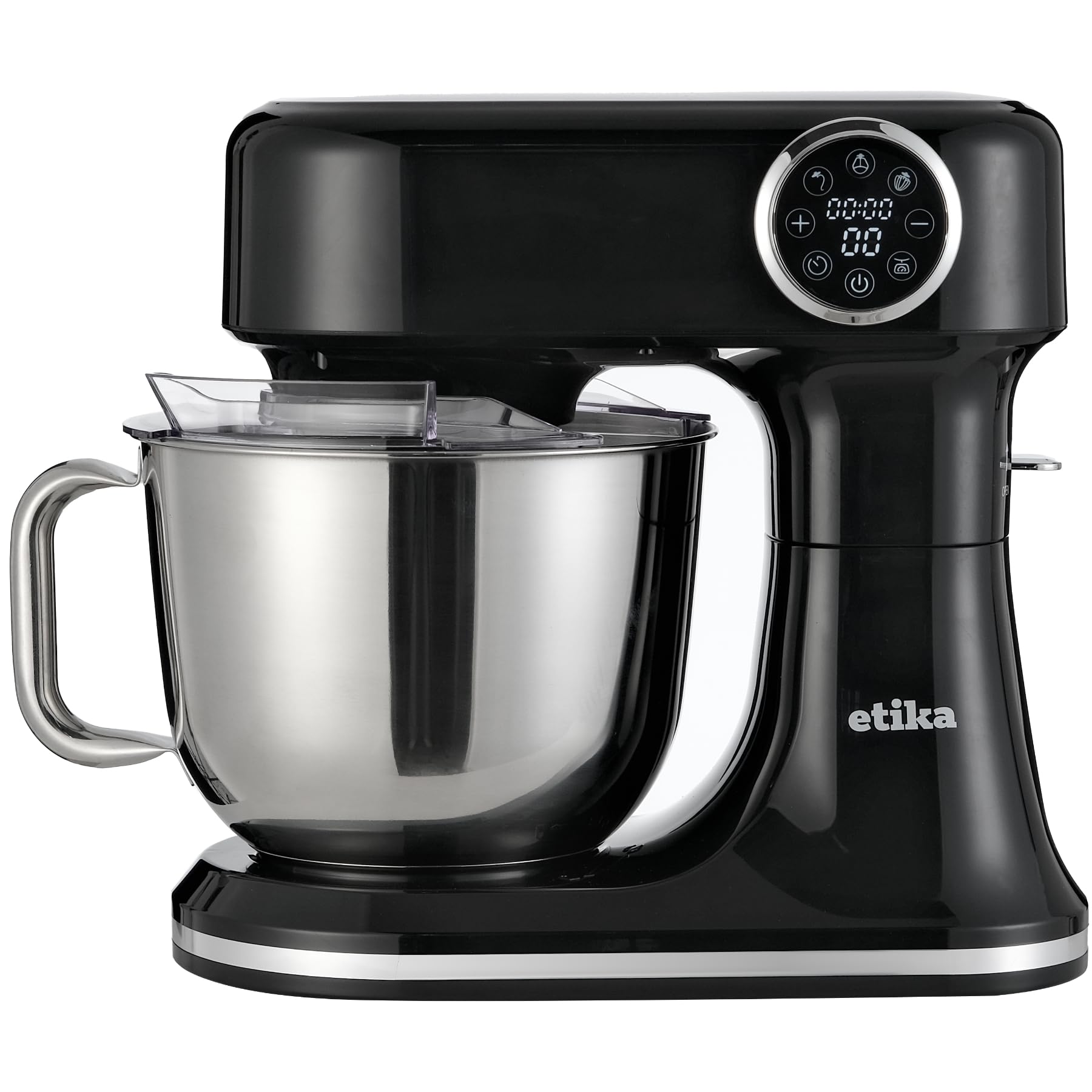 Etika Robot Kuchenny ET24, Czarny, 5 l, 1500 W, 12 Prędkości, z Wagą, Funkcja PULSE, Hak, Mieszadło, Trzepak