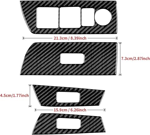 Miniatura 2 de JUPIZEUS Cubierta de marco de botón de elevación de la ventana de la puerta del automóvil, calcomanía para paneles de puerta automática para Mazda