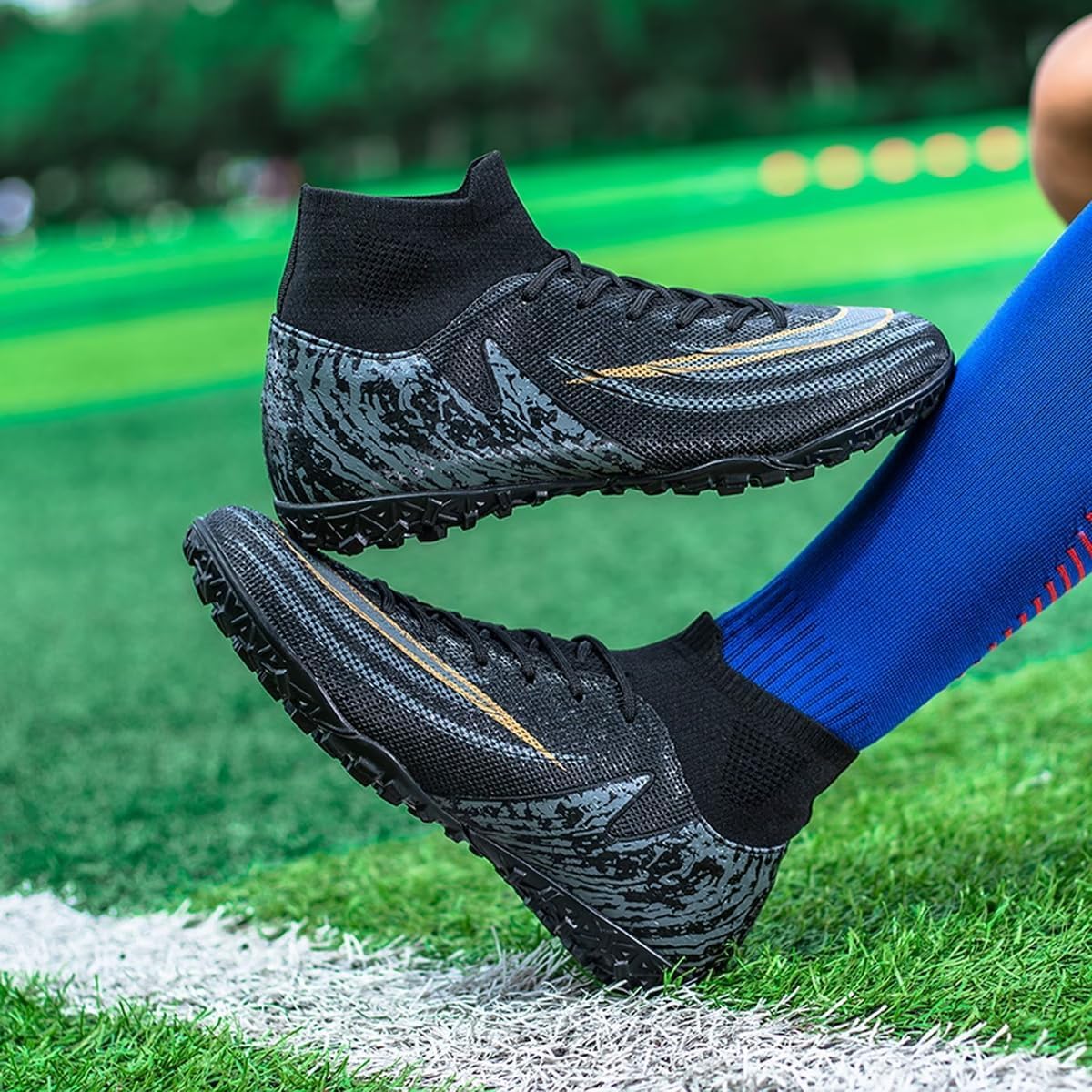 Mes Buty Piłkarskie Chłopcy Wysoka Cholewka Astro Turf Traiers Buty Piłkarskie Professio Athletic Idoor Piłka Nożna Piłka Nożna, 11 Black, 8 UK