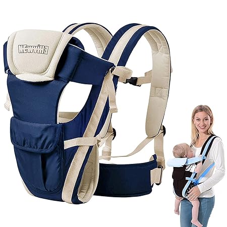 NEWVILLE Baby Carrier Bag, Advanced 4-in-1 Carrier - Ergonomic, Convertible, face-in and face-Out Front and Back Carry for Newborns and Older Babies 3.6-15 kg