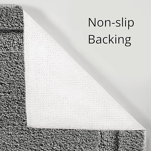 Miniatura 5 de mDesign - Alfombra de microfibra suave de poliéster, antideslizante, extra larga, afelpada y absorbente, para baño, tocador y spa, lavable a