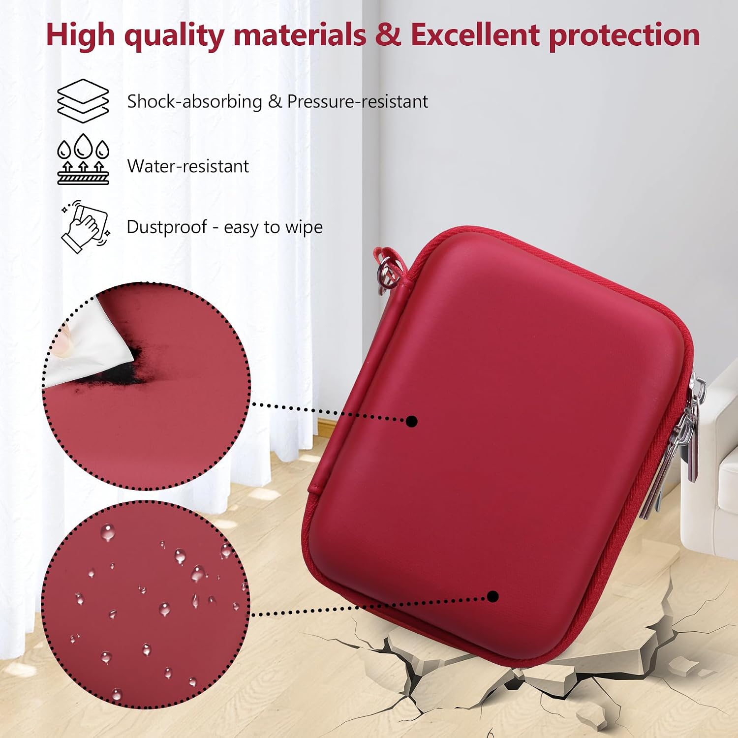 Carrying Case for Canon PowerShot SX740 HS, SX730 HS Camera, Red image 5