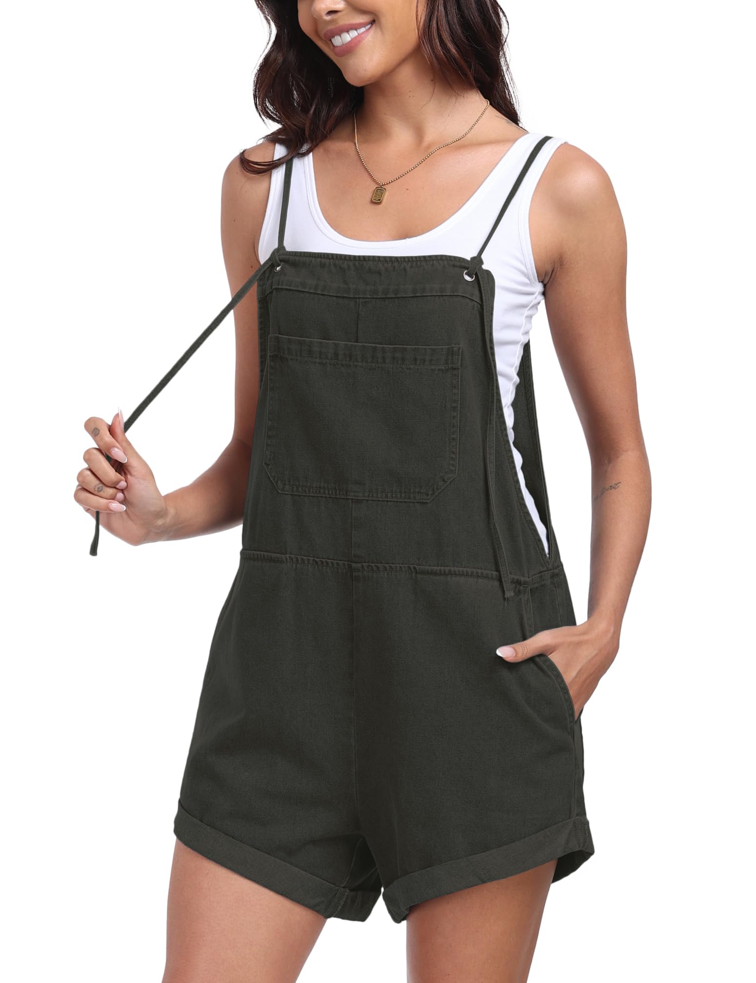 T1FE 1SFE Overall Shorts For Women Denim Jean Romper Spaghetti Straps Casual Cotton Overalls Fashion Jumpsuits with Pockets