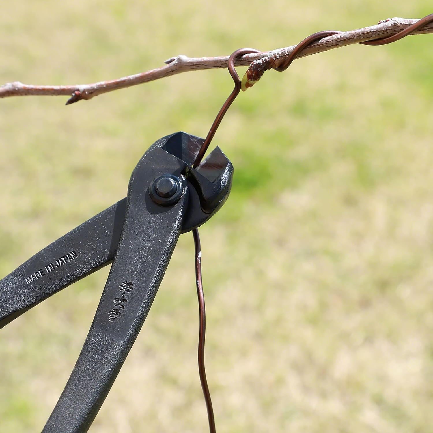 Wazakura Hand Forged Bonsai Tree Wire Cutter Made in Japan 195mm (7.7inch), Japanese Garden Tool, Rounded Ends for Bonsai Styling Wires - Black