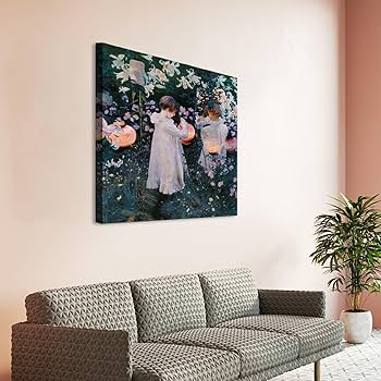 【P30号】花ざかりの森 #01 リネン 銀色レリーフアート Amazon.co.jp: カーネーションリリーローズジョンシンガーサージェント