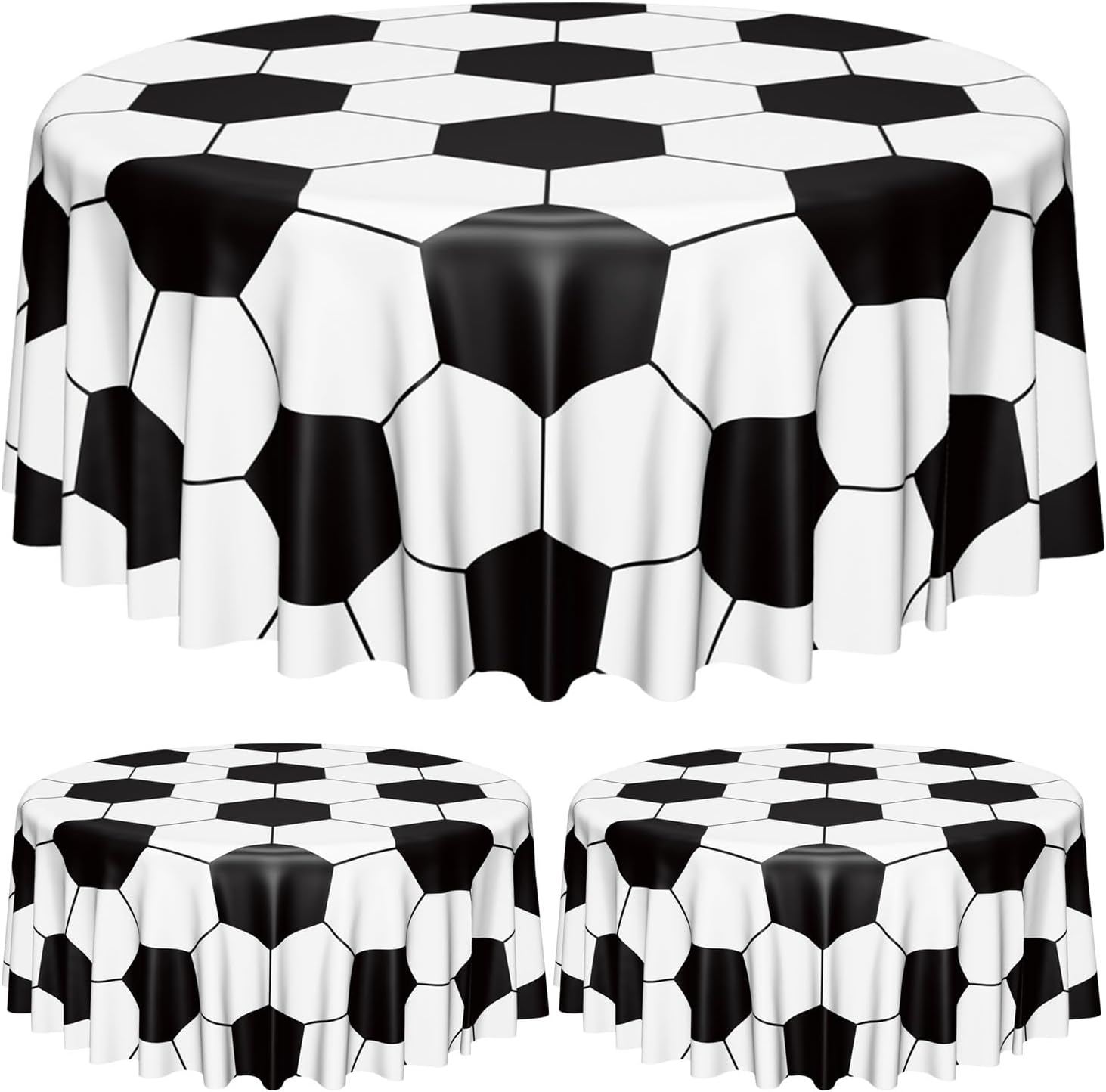 Soccer Table Cloth, 4 Pack Rectangle Soccer Pattern Party Table Covers for Children's Sports Birthday Party Decorations Picnic, 51 x 86 inch