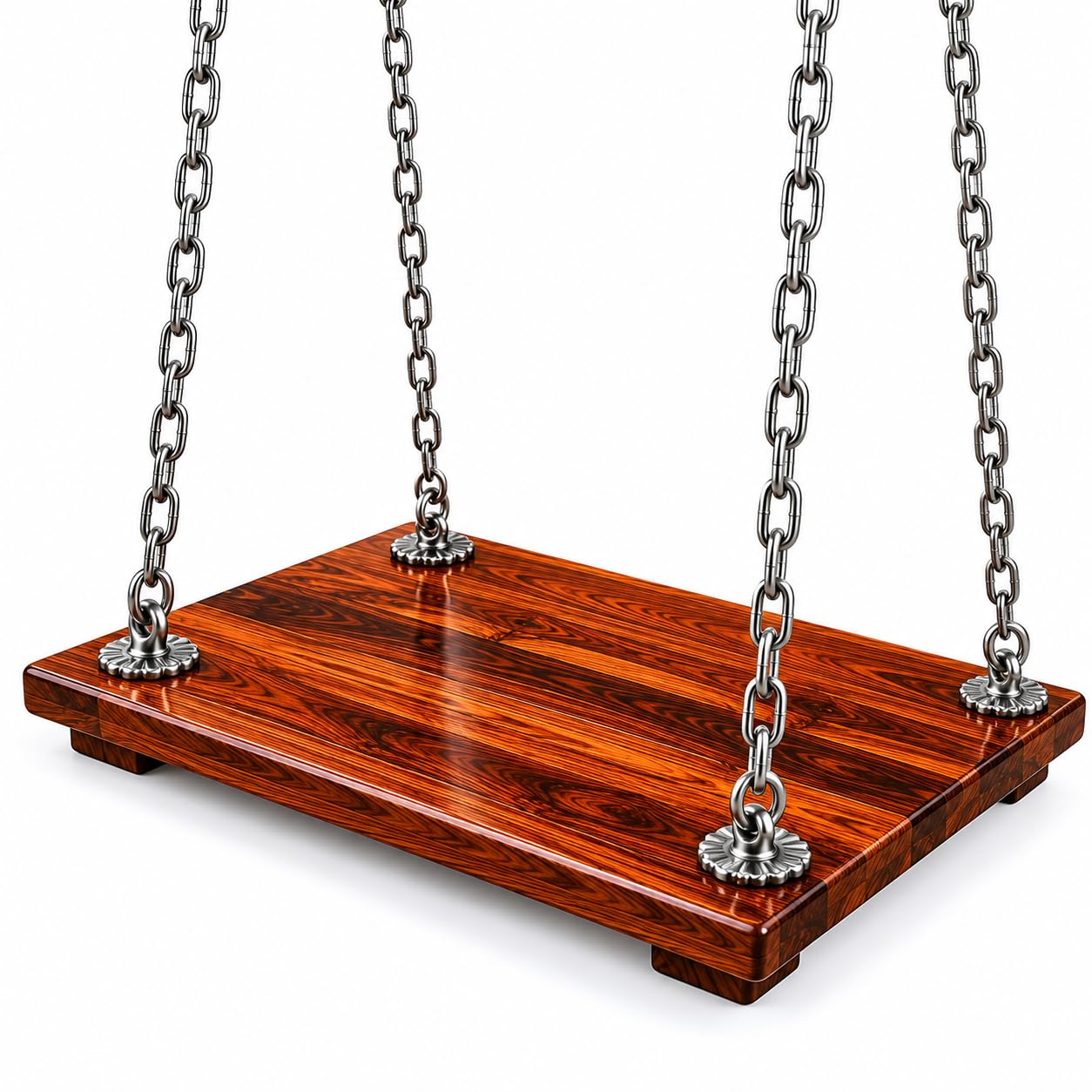 Indoor Wooden Swing with Brass Chain, 4 Ft x 2 Ft Sheesham Wood Plank, Traditional Jhoola-image-48