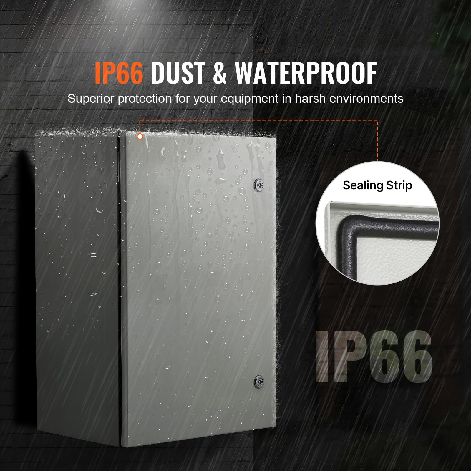 VEVOR Steel Electrical Box - Weatherproof & Secure -4