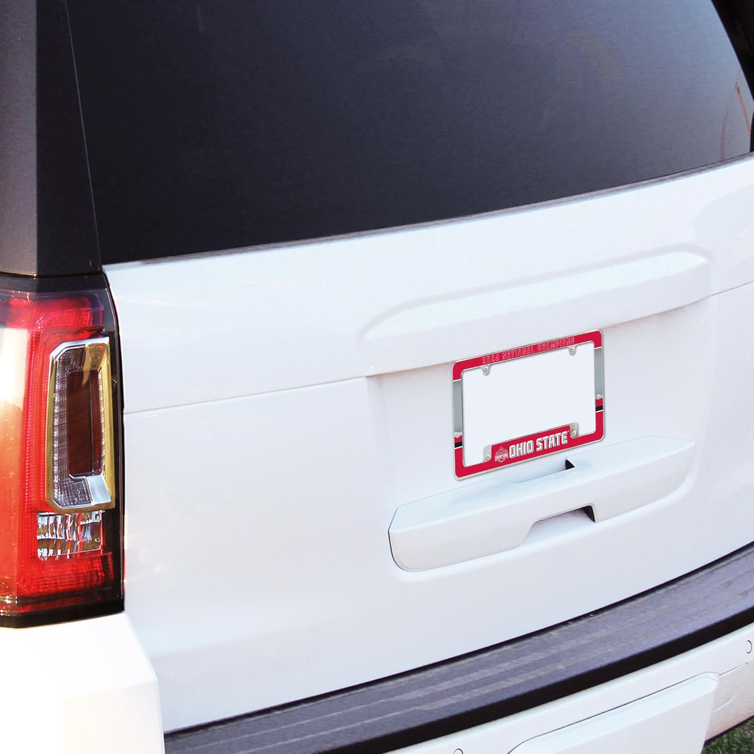 Rico Industries NCAA Ohio State Buckeyes 2025 National College Football Champions 12" x 6" Chrome All Over Automotive License Plate Frame for Car/Truck/SUV