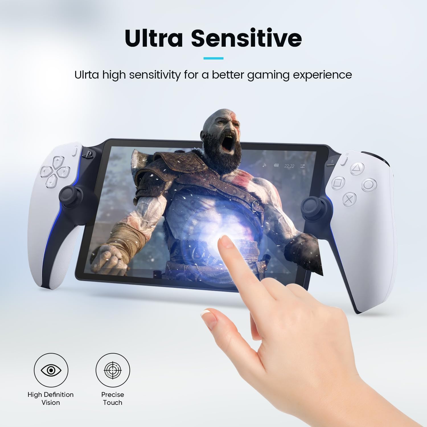 sarlar Protetor de tela para Playstation Portal Remote Player, [20.3 cm] Pacote com 2 películas de vidro temperado, Ultra HD, dureza 9H, resistente a arranhões, compatível com capas