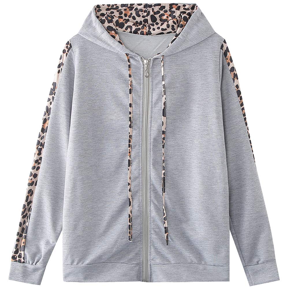 amropi Femme Survêtement Ensembles Imprimées Léopard Tenues Pull à Capuche et Jogging Pantalons Ensemble de Sport