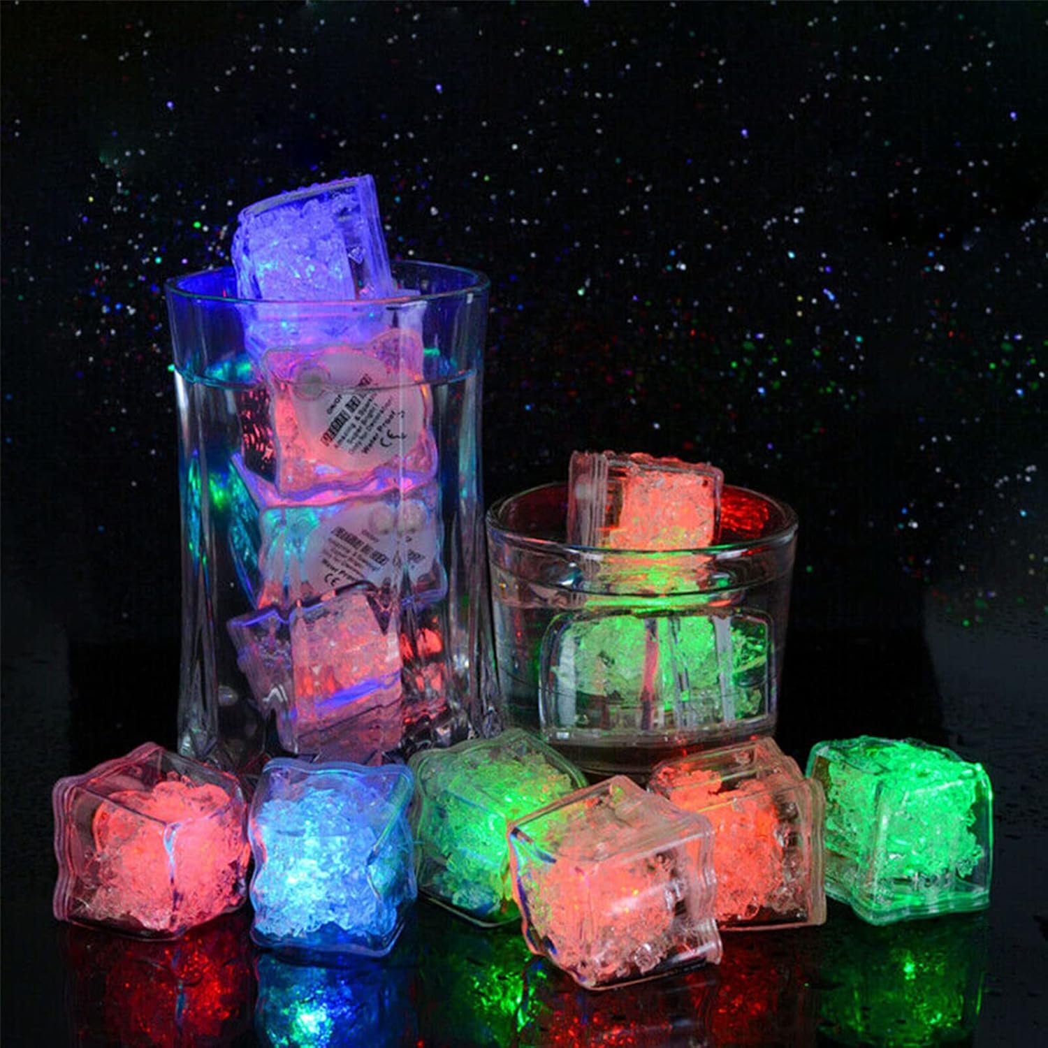 N A Light Up Ice Cubes, LED Fluorescent Block, Reusable