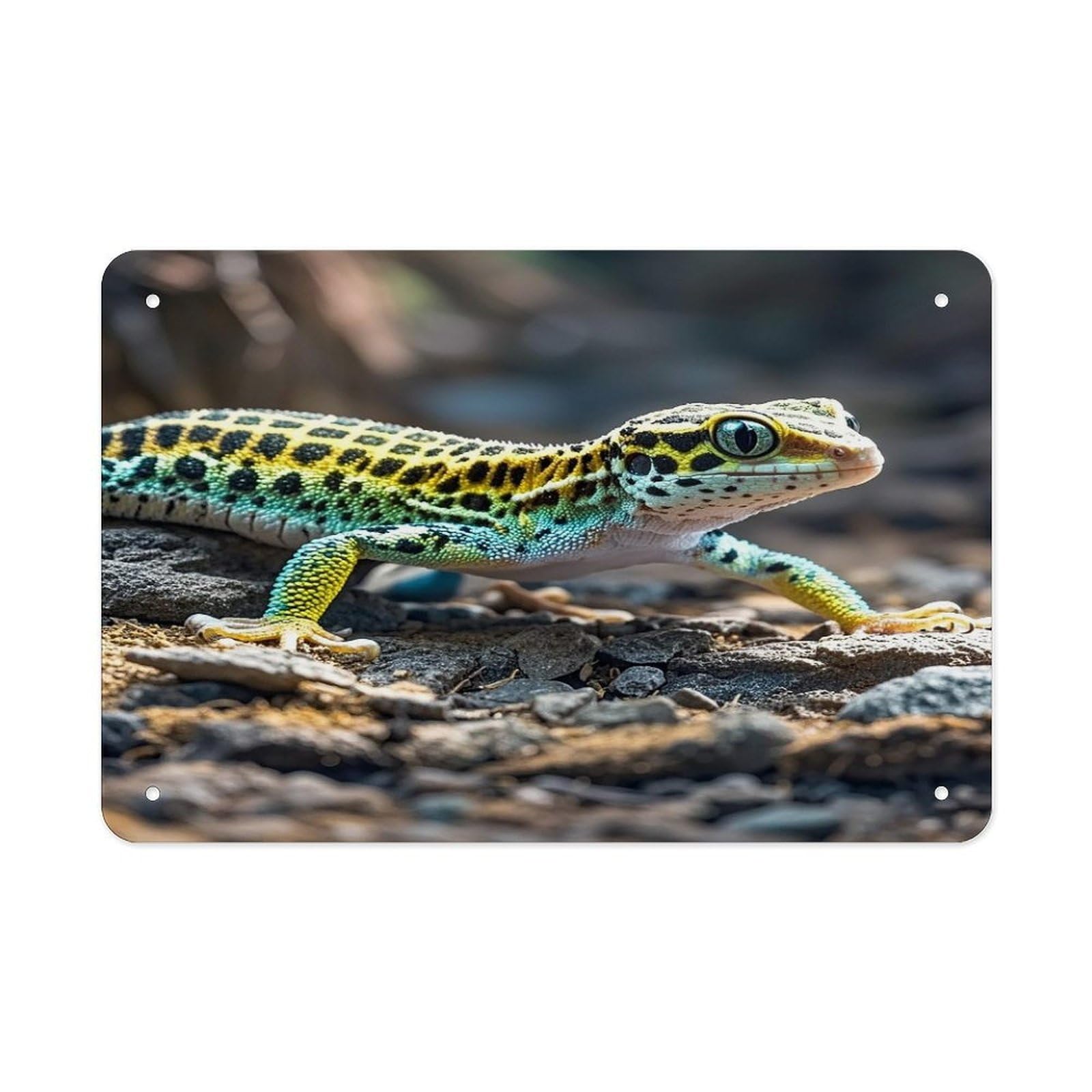 Retro Metal Signs Decorations Vintage Leopard Little Gecko Tin Sign Iron Painting Home Family Poster Personalized Art Wall Decor Funny Plaque Sheet for Home Gift Party 8x12 In