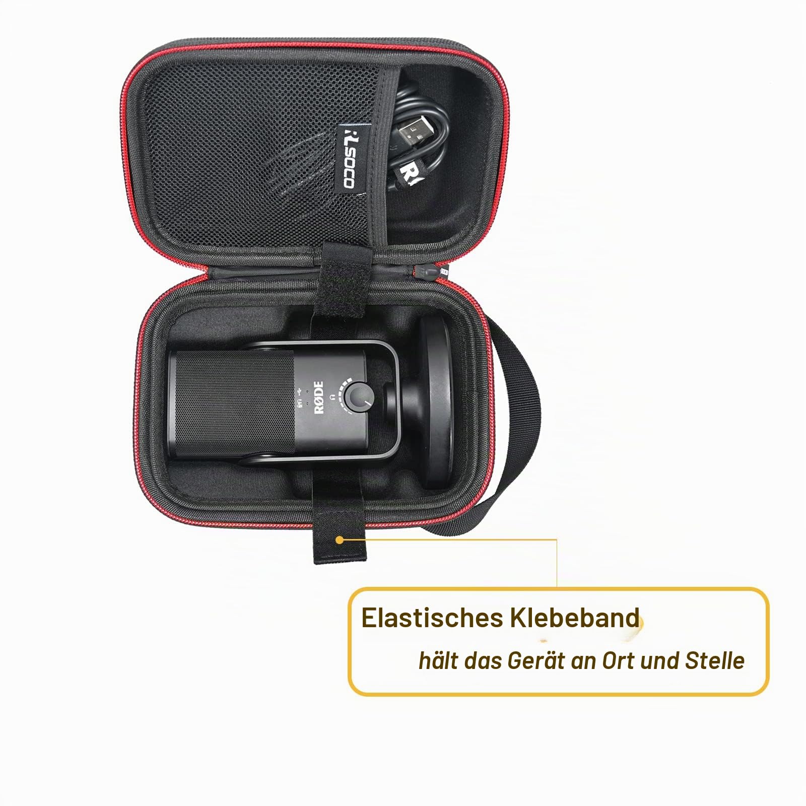 RLSOCO Tasche für RØDE NT-USB Mini vielseitiges USB-Studio-Kondensatormikrofon Koffer Hülle für RODE NT-USB Mini Kondensatormikrofon(Nur Tasche)