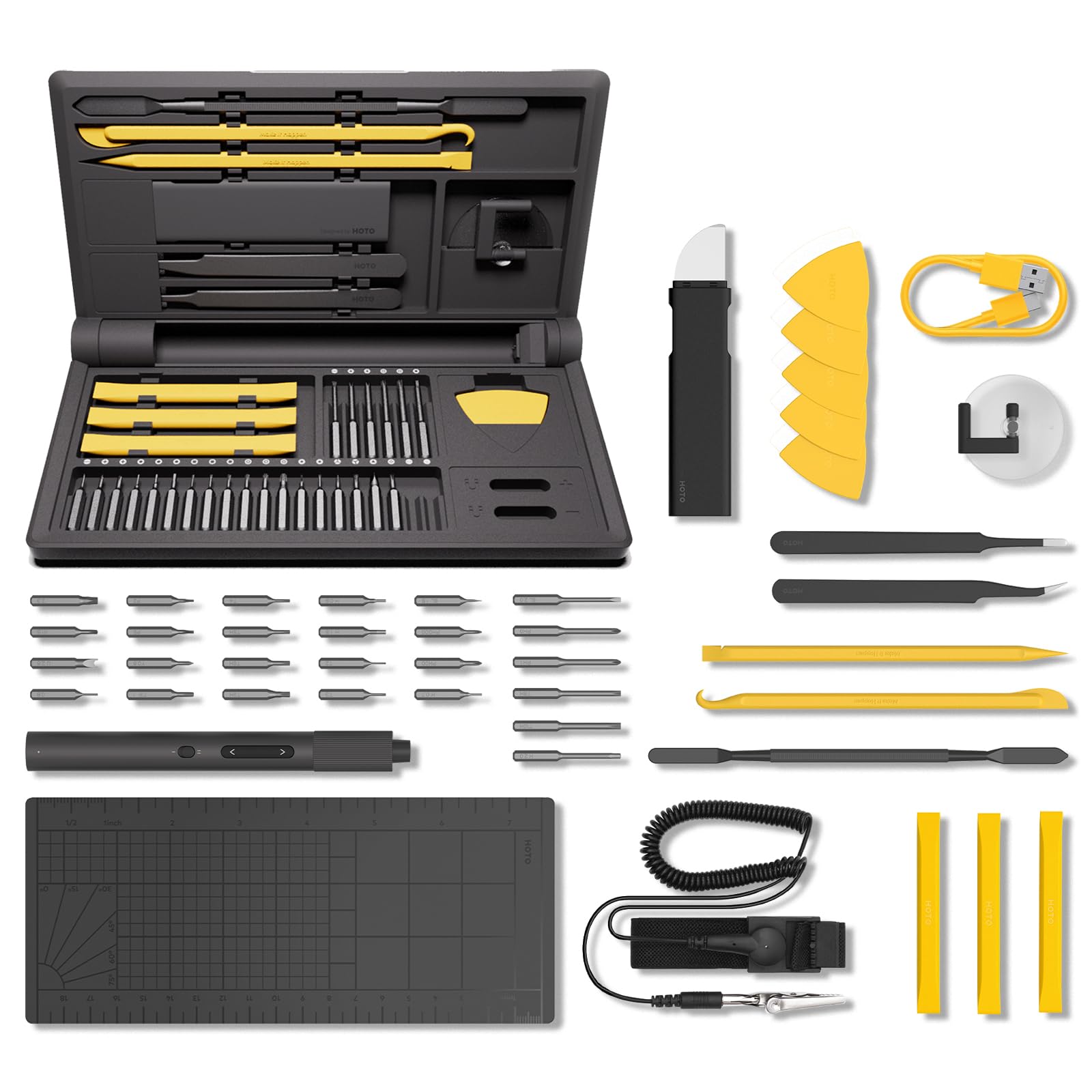 HOTO Präzisions-Schraubendreher-Set, 48 in 1 Magnetische Bits, Werkzeug | Handy Reparatur für Brillen Uhren Uhrmacher PC Laptop Switch PS4/5 Kamera, Feinmechaniker Schraubenzieher Set