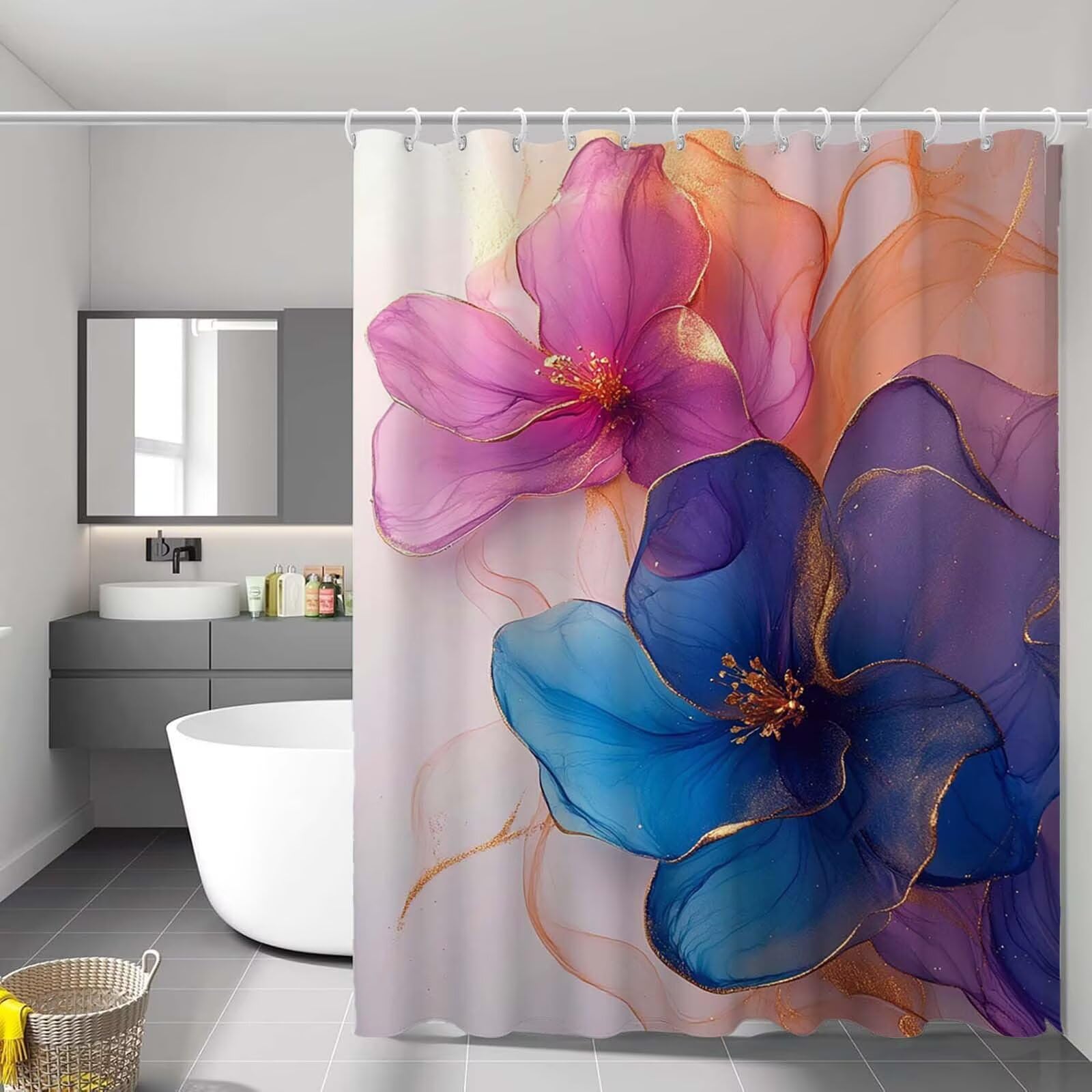 Rideau de douche étanche anti-moisissure 90x180 à séchage rapide en polyester