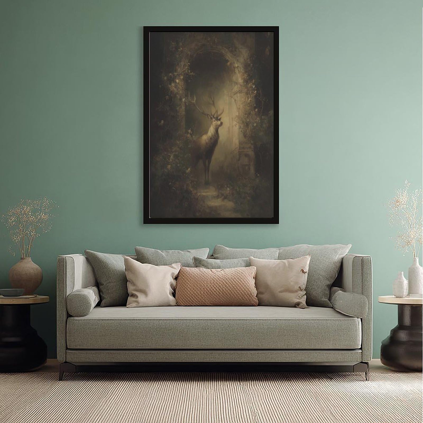 Poster sur toile représentant un magnifique cerf - Décoration murale pour salon, chambre à coucher - 50,8 x 76,2 cm (L x l)