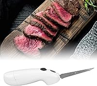 Vista 3 de Cuchillo a batería, cuchillo de carne inalámbrico de acero inoxidable, cuchillo de filete eléctrico recargable para tallar carne, cuchillo de cocina