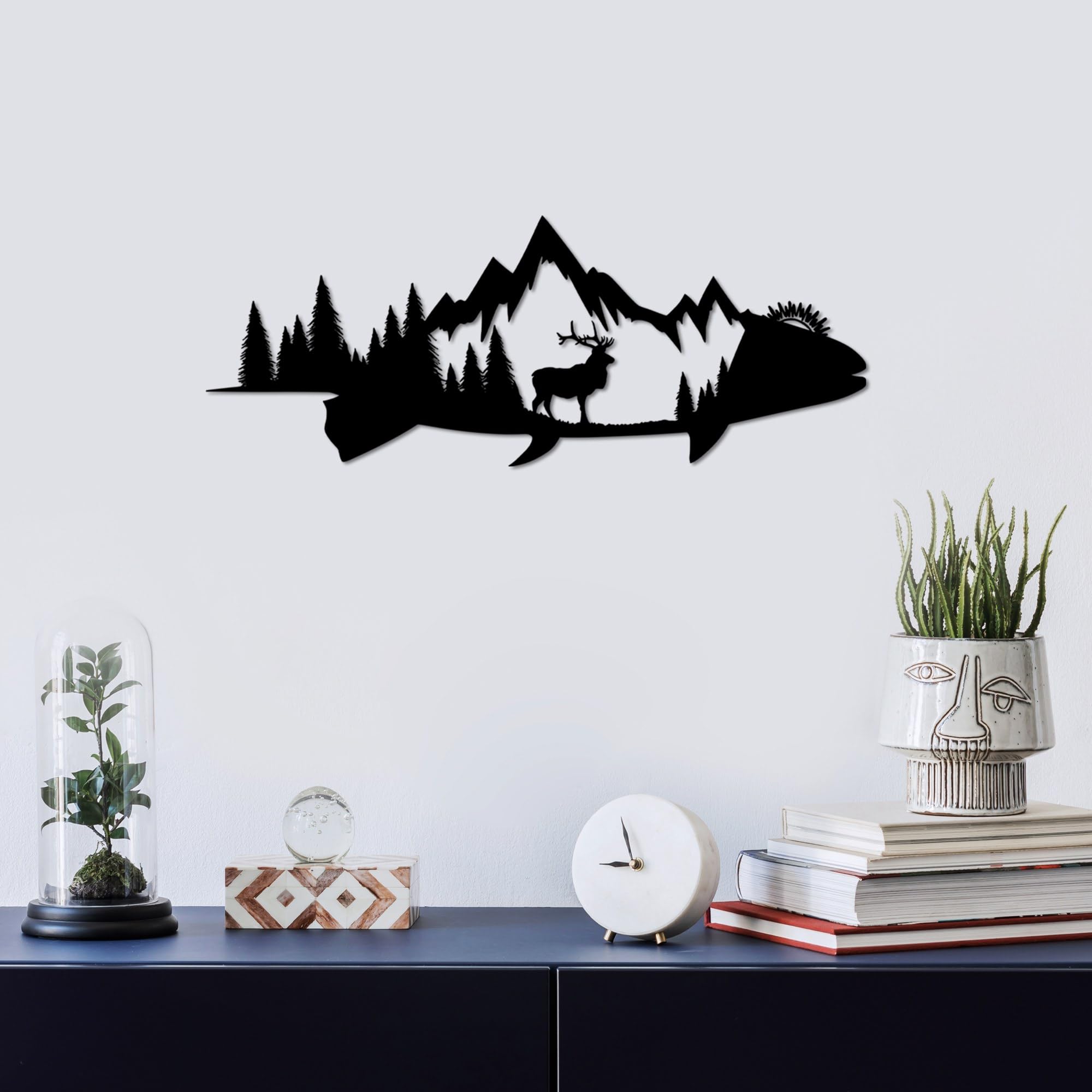 Décoration murale métal noir chic Hanah Home 70x26 cm design haut de gamme