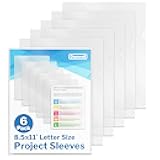 Dunwell Clear Folders for Documents, Plastic 8.5x11 File Sleeves for Document Protection, Filing, Storage, Organization (6 Pack) Transparent Folders with Pockets, Durable Letter Size Document Holder