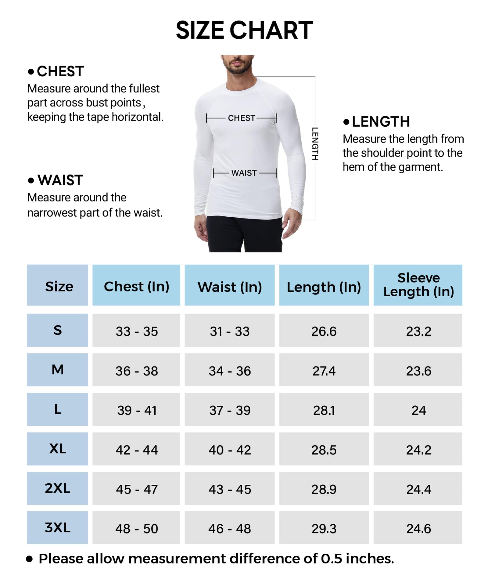 HUGE SPORTS Maglie Termiche da Uomo Invernale Biancheria Intima a Maniche Lunghe ad Asciugatura Rapida per Corsa Ciclismo Sci Bianco S