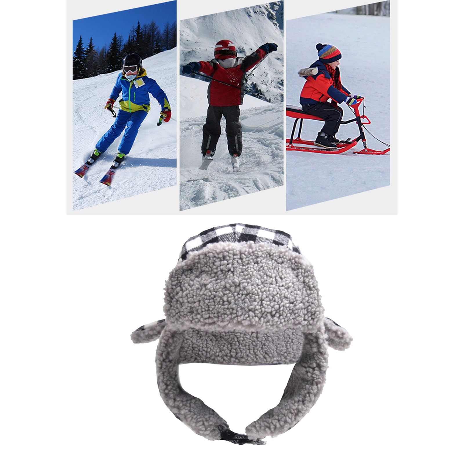 Thick Windproof Lattice Pattern Trapper Hat for Women Teens Keep Ear Warm Hat Cold Weather Thicken Trapper Hat