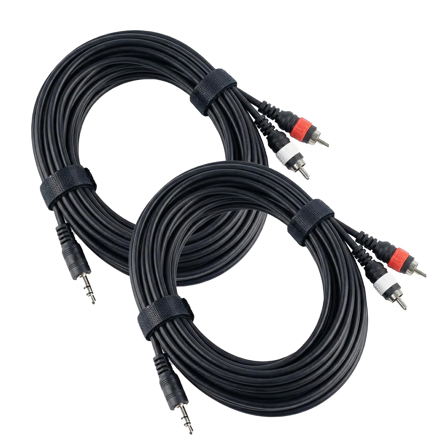 Gearlux TRS-to-Dual-RCA Stereo Breakout Cable, 10 Feet - 3 Pack