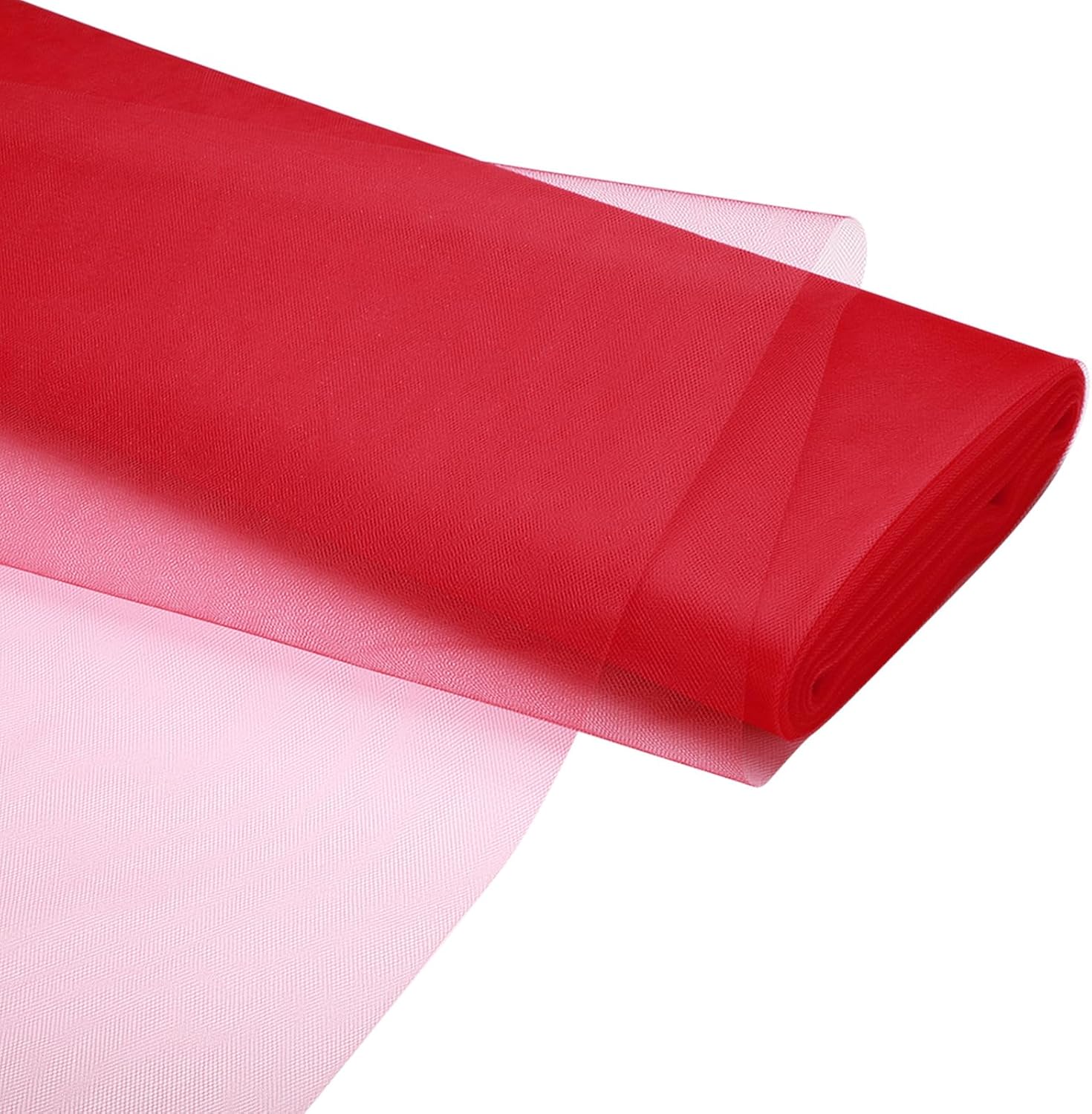 PATIKIL 100% Polyester Tulle Fabric Rolls, 54 Inch by 40 Yards Fabric Spool Tulle Ribbon Netting Bolt for DIY Crafts Wedding Party Decorations, Tutu Skirts, Table Skirt, Red