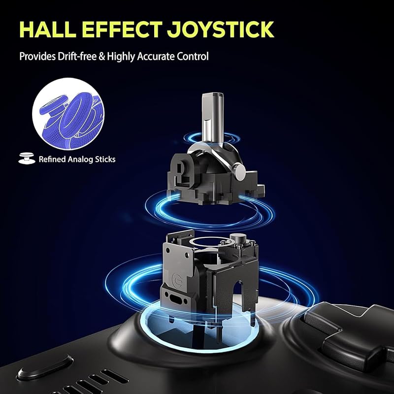 QRD Spark N5 Wireless Gamepad PS5 PS4 PC Android Hall Effect Joystick Gyro Vibráció