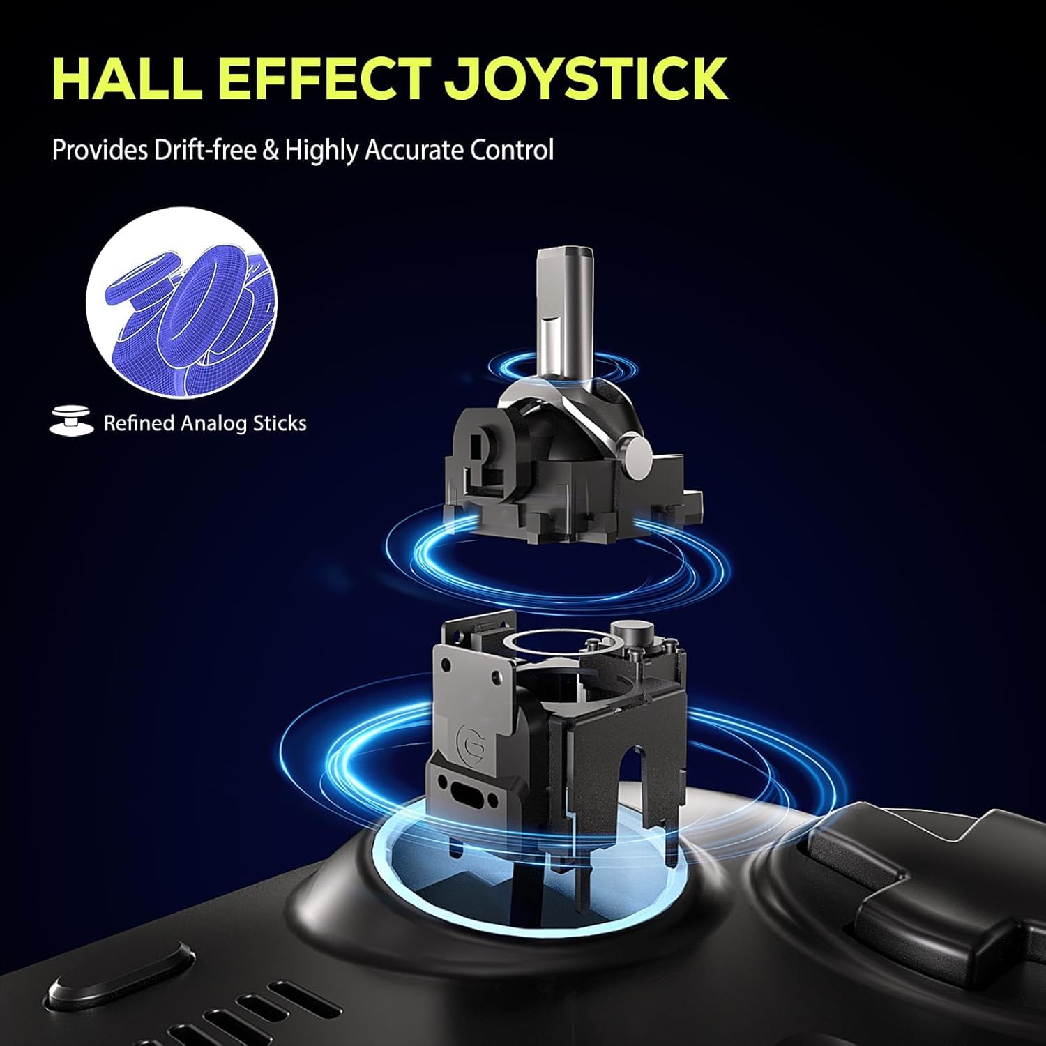 QRD Controlador inalámbrico Spark N5 para PS5 Pro Slim, PS4, PS3, PS2, Steam Deck, PC, Windows, Mac, iOS, Android TV Box, joystick Halleffect con panel táctil, doble vibración, mapeo y macro