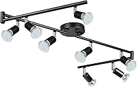Vista 12 de Unicozin Kit de Iluminación de Riel LED de 6 Luces, Níquel Mate, Iluminación de Focos de Techo de 6 Vías, Cabezal Flexiblemente Rotativo, Luz