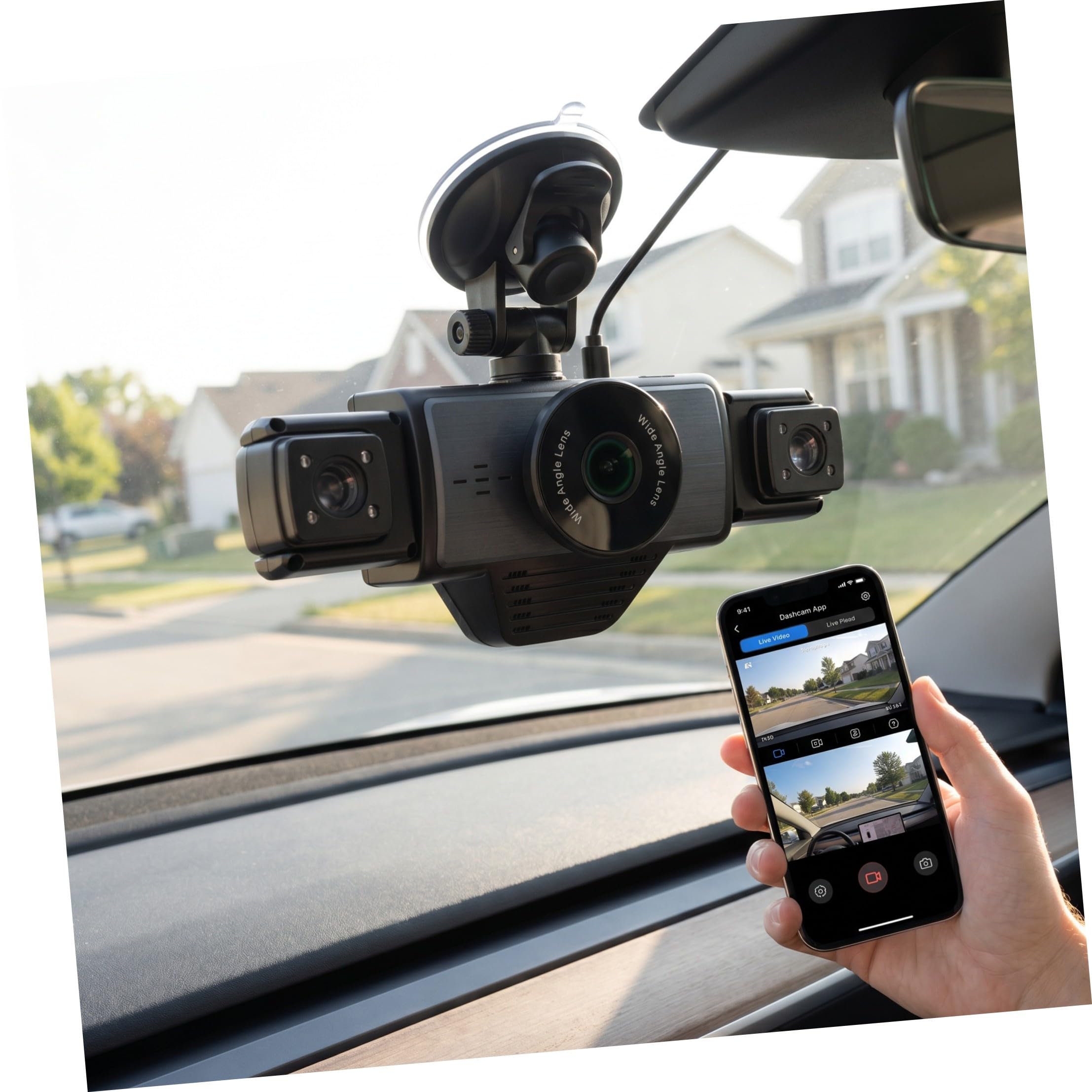 TOYANDONA Videoregistratore Auto a 2k, Wifi, Visione Notturna Infrarossi | Registrazione Automatica in Ciclo, Copertura su Strada, Struttura Abs Nera, per Auto in Viaggio