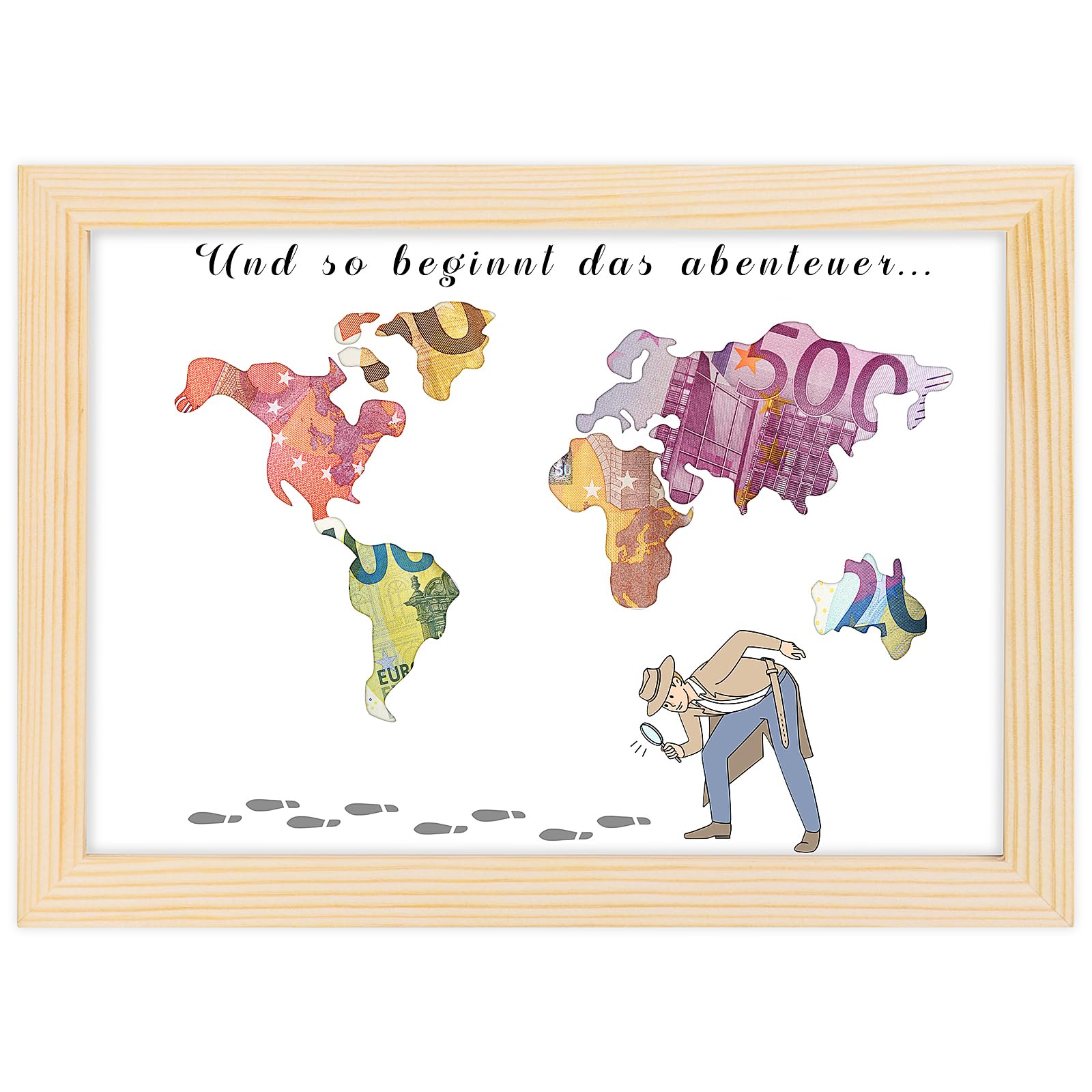 Mappa del mondo del regalo di nozze in denaro personalizzato