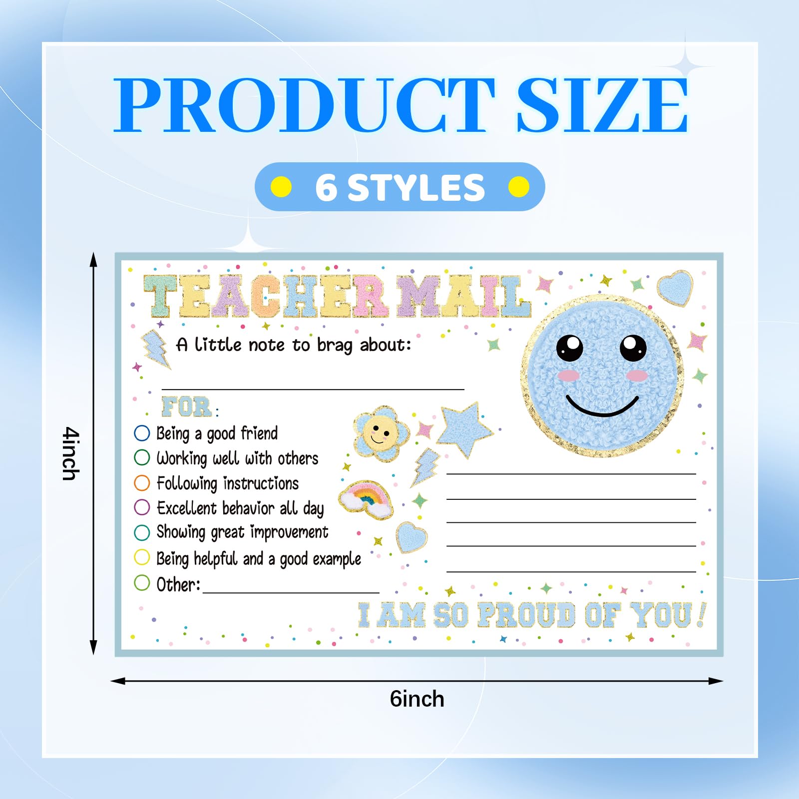 50Pcs Teacher Mail Notes To Parents, Boho Rainbow Postcards Classroom Good Behavior Incentive Cards Send Home Kindergarten Elementary Preschool Teacher S - View #4